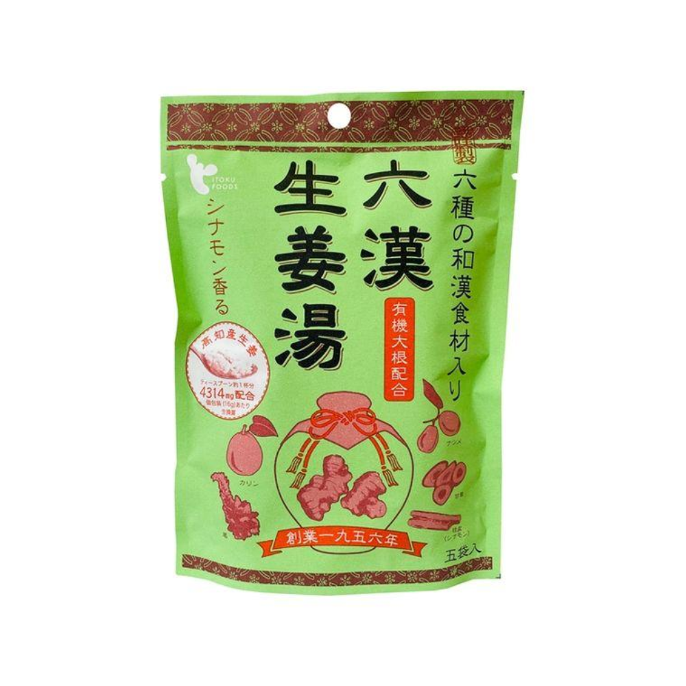 Itoku Shokuhin Rokuhan Ginger Tea with Japanese and Chinese Herbs 5 Bags