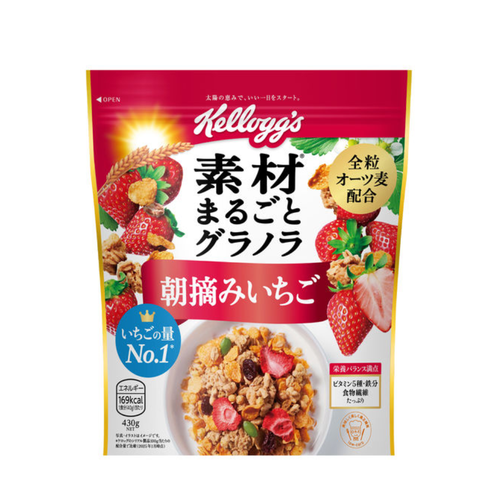 Kellogg's Granola with Marugoto Ingredients, Strawberry Picked in the Morning, 430g