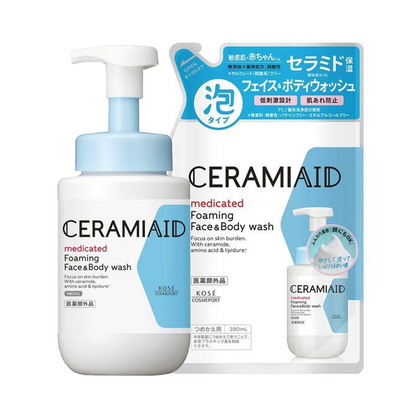 ［In stock］ Kose Ceramiaid Medicated Foaming Face & Body Wash (480mL / 380mL Refill)