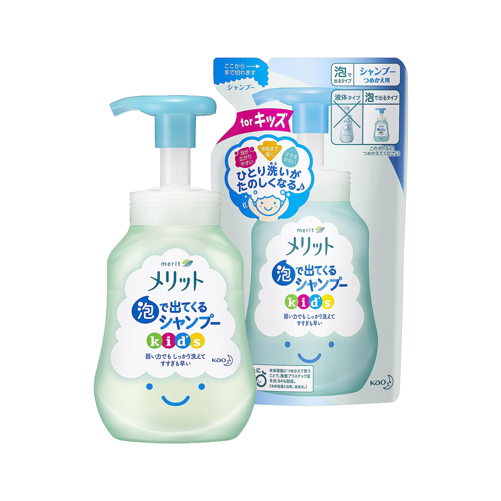 ［In stock］ Kao Merit Children kids Baby Botanical Shampoo Foam 300ml conditioner 180g