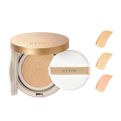 Japan ETVOS Mineral Glow Skin Cushion Foundation - Natural / Light / Natural pink (12g) / Puff JB