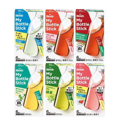 Blendy My Bottle Stick Refreshing Lemon / Peach Rooibos Tea / Muscat Rooibos Tea / Jasmine Tea / Green Tea / Acerola (6 Sticks)