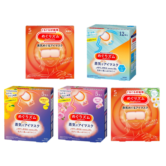 Kao MegRhythm Steam Hot Eye Mask - Unscented / Yuzu / Rose / Menthol / Chamomile (5 sheets / 12sheets)