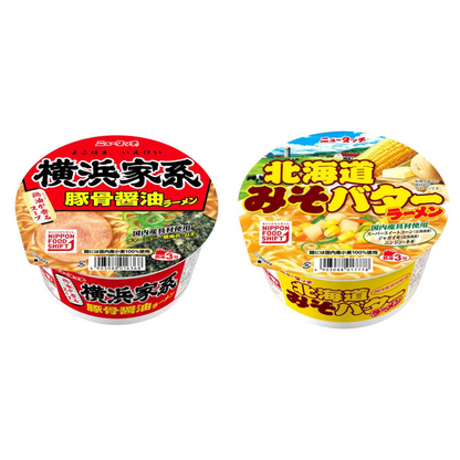 New Touch Ramen Yokohama Family-style Tonkotsu Shoyu Ramen 108g / Hokkaido Miso Butter Ramen 107g