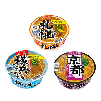 Sanyo Foods Sapporo Ichiban Ramen - Yokohama Tonkotsu Soy Sauce / Kyoto Pork Fat Soy Sauce / Sapporo Miso (1 cup)