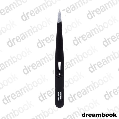 ［In stock］ Green Bell Tweezers Hair Cutter Tip Slanted Type GT-222 Black