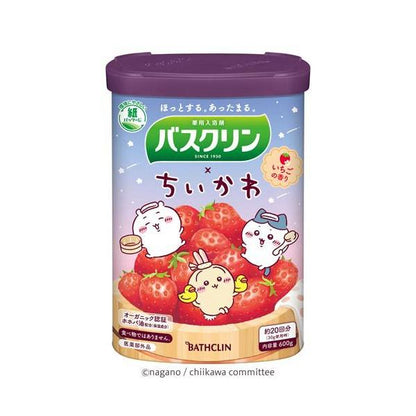 Bathclin Chiikawa Bath Powder – Strawberry Scent (Strawberry Pink Water) 600g