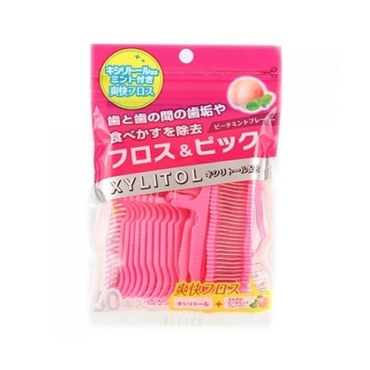 CLESH Xylitol Floss & Picks Peach Mint Flavor 50 pcs.