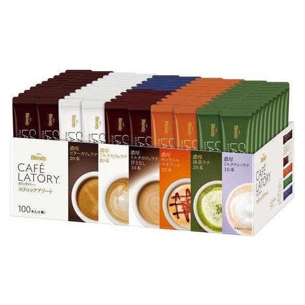 AGF Blendy Cafelatory Coffee Sticks 6 Kinds Assortment 100 Sticks