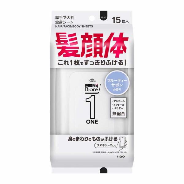 Kao Men's Biore ONE Sheet Clean Fruity Savon Scent 15 Sheets