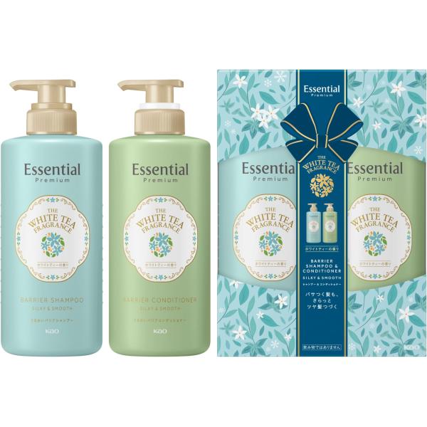 Kao Essential Premium Barrier Shampoo and Conditioner Set Silky & Smooth 450ml each