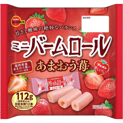 Bourbon Mini Baum Roll  Amaou Strawberry 112g