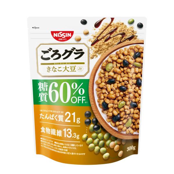 NISSIN Gorogura Gorotto Granola Cereal 60%Off Sugar (Kinako Soybean 300g / Choco Nut 300g)