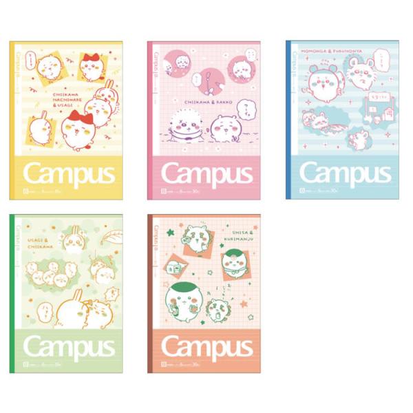SUNSTAR STATIONERY Campus Notebook (Dot-A ruled / Dot-B ruled) Chiikawa 5-Pack