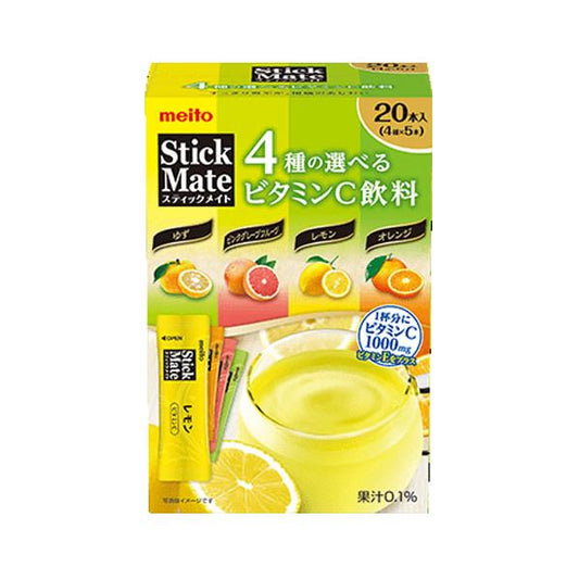 Meito Stickmate 4 Types of Vitamin C, Assorted VC, 20 sticks.