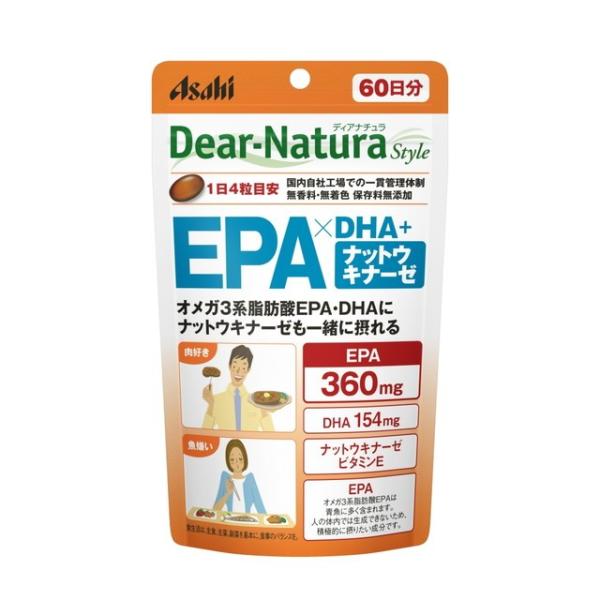 Asahi Dear Natura Style EPA x DHA + Nattokinase 240 Capsules for 60 days