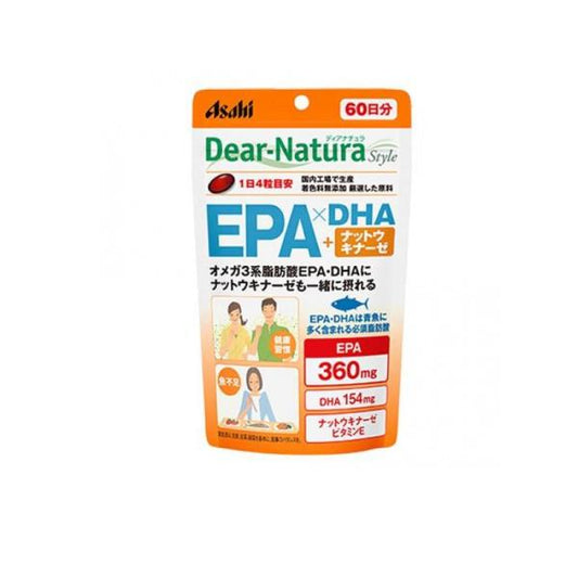 Asahi Dear Natura Style EPA x DHA + Nattokinase 240 Capsules for 60 days