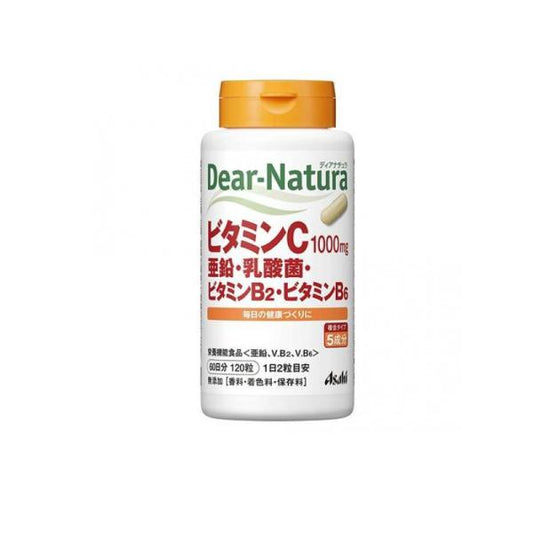 Asahi Dear Natura Vitamin C Zinc Lactobacillus Vitamin B2 Vitamin B6 120 Capsules for 60 days