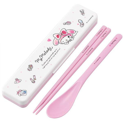 SKATER Sanrio Antibacterial Dishwasher-safe Chopsticks Spoon Set Watercolor Cosmetics 1 pc 62g