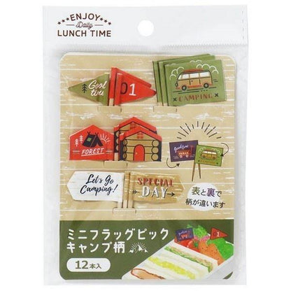 MARUKI Bento Picks Cool Vehicle / Flag Mini Camp Pattern / Flag Mini Craft / Pretty Picks / Retro Signboard