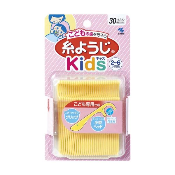 KOBAYASHI Kobayashi Itoyouji Kids, Floss & Pick Dental Floss for Children 2-6 years old, 30 pieces