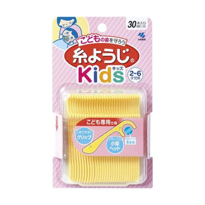 KOBAYASHI Kobayashi Itoyouji Kids, Floss & Pick Dental Floss for Children 2-6 years old, 30 pieces