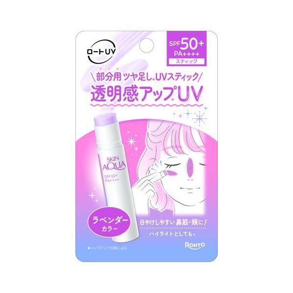 ROHTO Skin Aqua Tone Up UV Stick Lavender SPF50+/PA++++ 4.3g