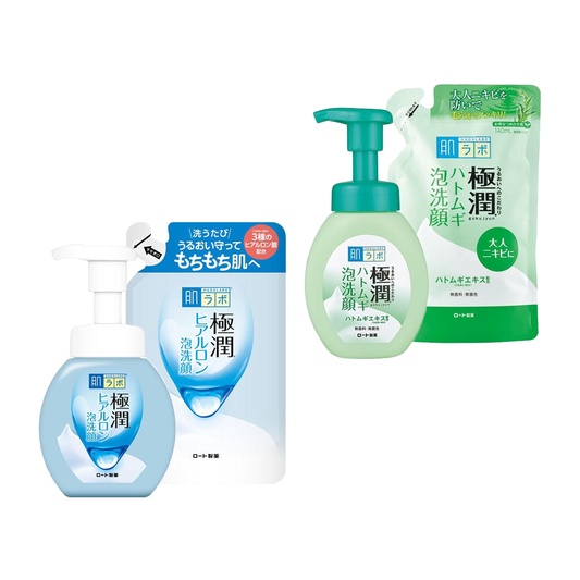 ［In stock］ Rohto Hada Labo gokujyun Foaming Face Wash ( Hyaluron / Adlay ) Bottle, Refill