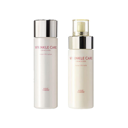 ［In stock］ KOSE GRACE ONE Wrinkle Care Moist Lift Lotion 180mL / Milk 130mL