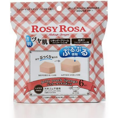 ［In stock］ Rosie Rosa Jelly Touch Sponge House Shape 6P (Makeup Sponge/Puff) Chantilly