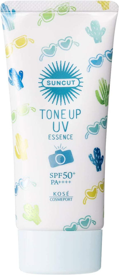 ［In stock］ KOSE Suncut Sunscreen Tone Up UV Essence Mint Green Color Control Water Proof 80g SPF50+ PA++++