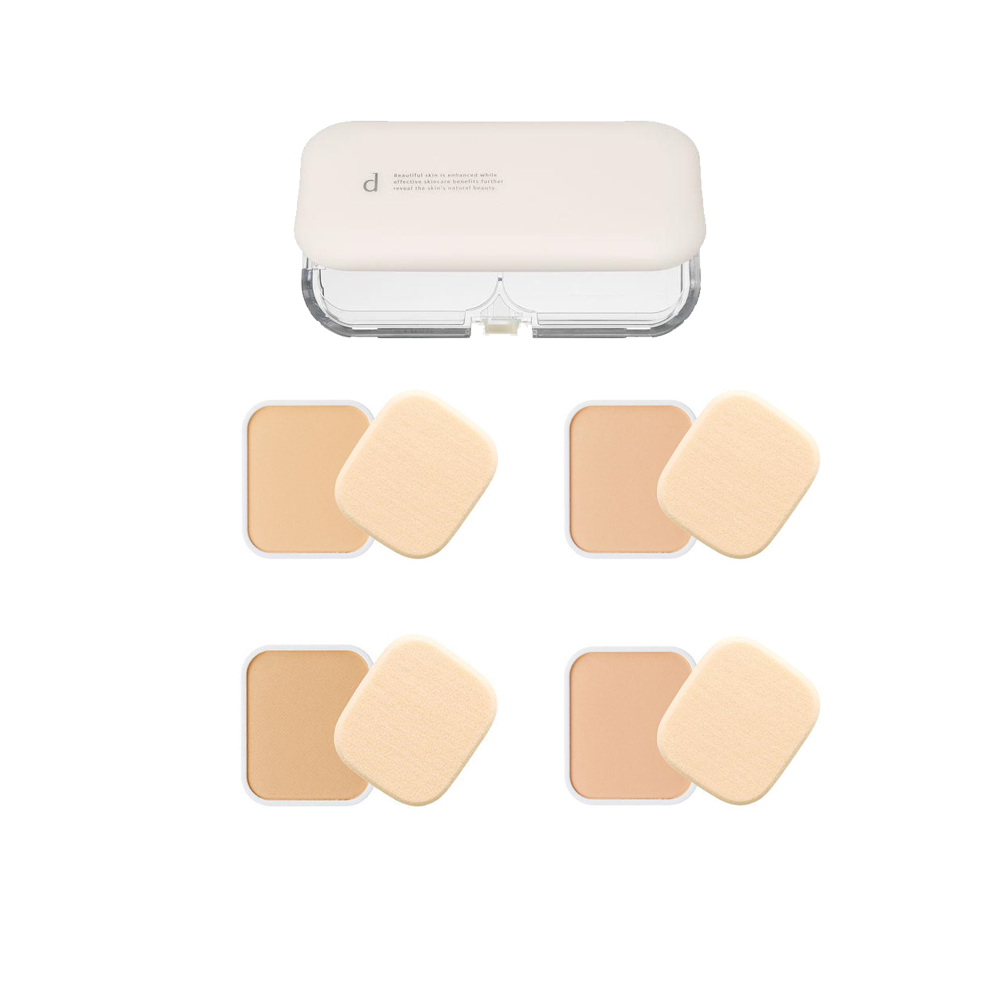 ［In stock］  Shiseido d Program Medicated Skincare Foundation Powdery Compact Case & Refill