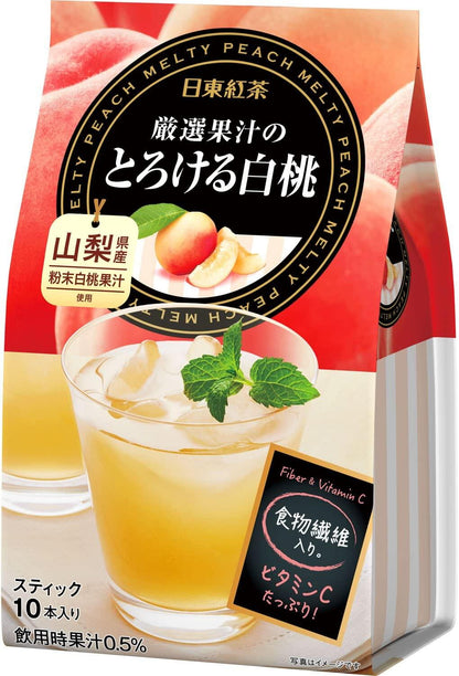 ［In stock］ Nitto Tea Black Tea Melting white peach with carefully selected fruit juice 10 Sticks Instant