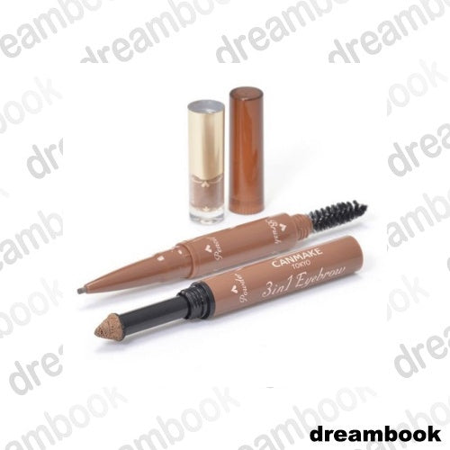 CANMAKE 3 in 1 Eyebrow 01 Natural Brown / 02 Ash Brown