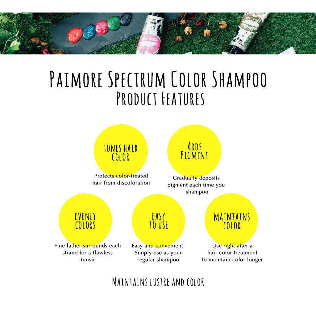 ［In stock］ Paimore SPECTRUM COLORS COLOR Toning SHAMPOO 200ml / ASH /PINK/ BROWN/ VIOLET/ PLATINUM /