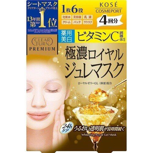 ［In stock］ Kose cosmeport Clear Turn Premium Royal Jelly Mask Vitamin C 4 sheets