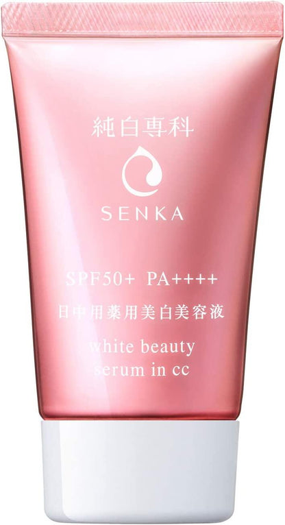 ［In stock］ SHISEIDO SENKA, White Beauty, 3-in-1 Serum in CC Cream SPF50+ 40g