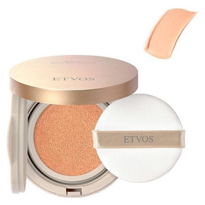 Japan ETVOS Mineral Glow Skin Cushion Foundation - Natural / Light / Natural pink (12g) / Puff JB
