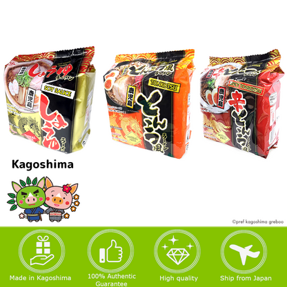 [KAGOSHIMA] HIGASHIMARU AF (Tonkotsu / Spicy Tonkotsu / Soy Sauce) Kagoshima Ramen (5 Servings)