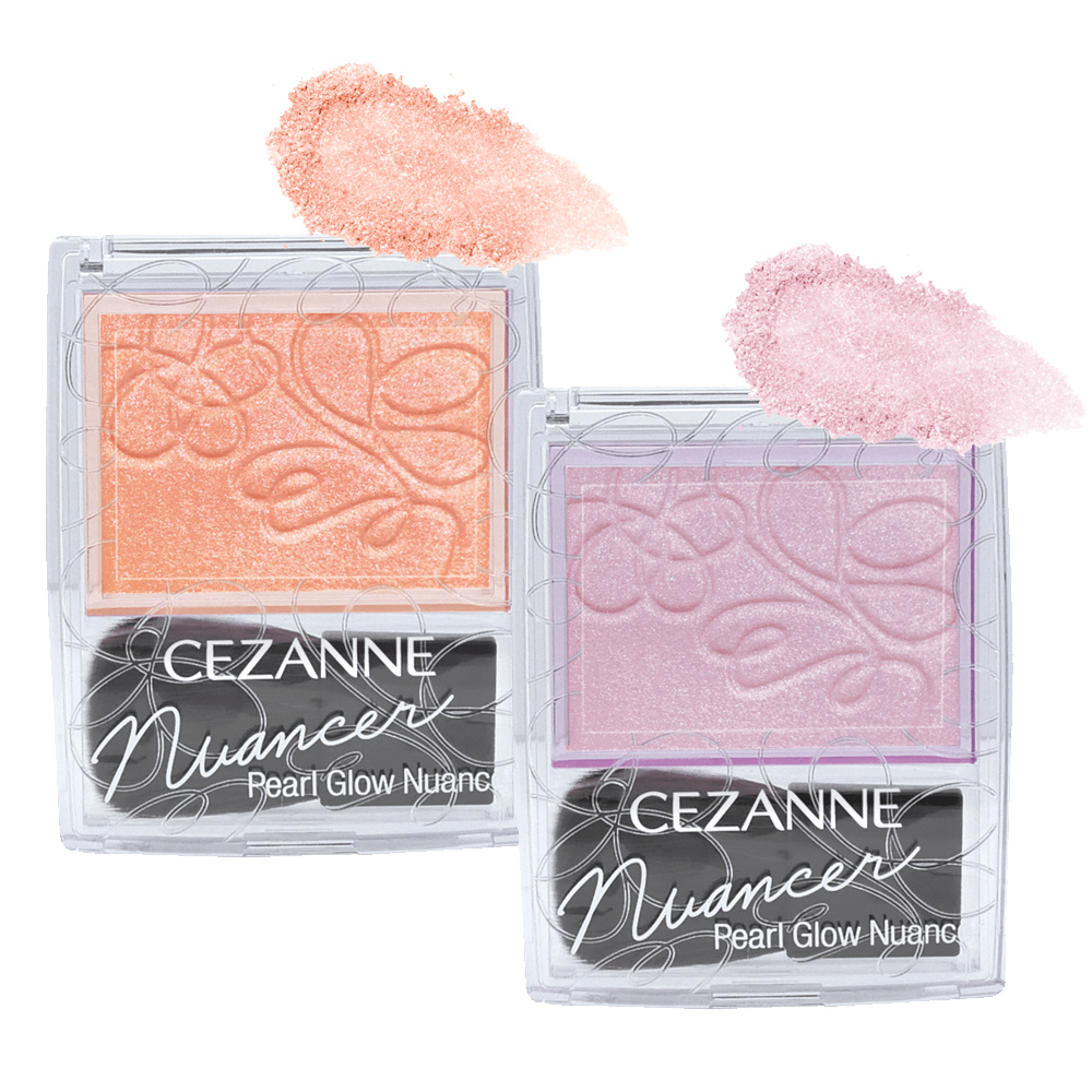 [Japan] CEZANNE Pearl Highlighting Blush Eyeshadow N1 Coral Spray N2 Purple Scent