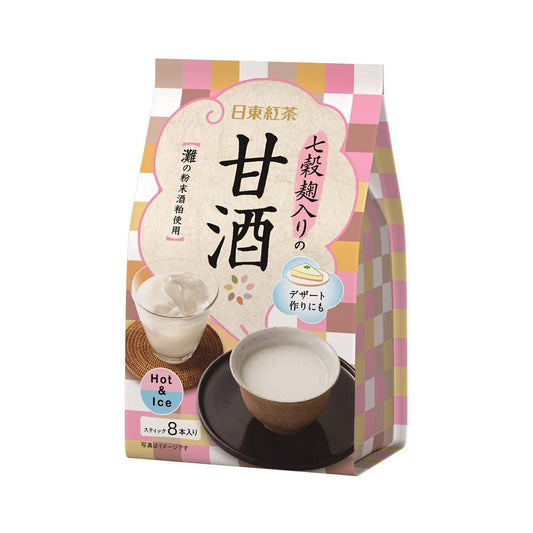 ［In stock］ Nitto Tea Black Tea Amazake with Seven Grains of Jiuqu 8 Sticks Instant