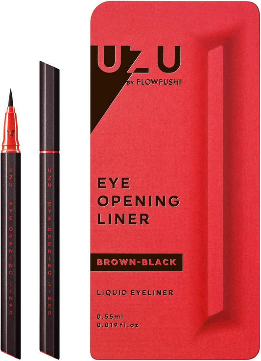 ［In stock］ Flowfushi UZU Eye Opening Liquid Eyeliner Brown Black