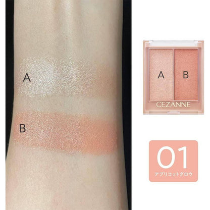 Cezanne Face Glow Color - 01 Apricot Glow / 02 Rose Glow (5.9g)