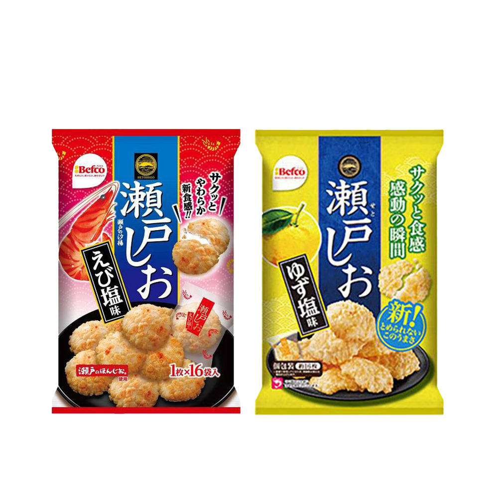 Befco Kuriyama Rice Crackers Seto no Shioage Shrimp Salt Flavor / Yuzu Salt Flavor