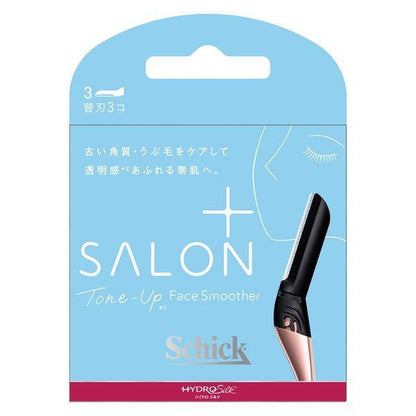 Schick Hydrosilk Salon Plus Tone-Up Face Smoother Holder with Blade (1pc) / Replacement Blades (3pc)