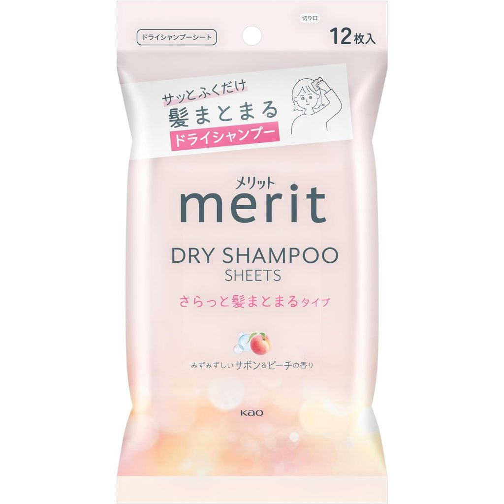 Kao Merit Dry Shampoo Sheets - Verbena & Lemon / Soap & Peach (12 Sheets)