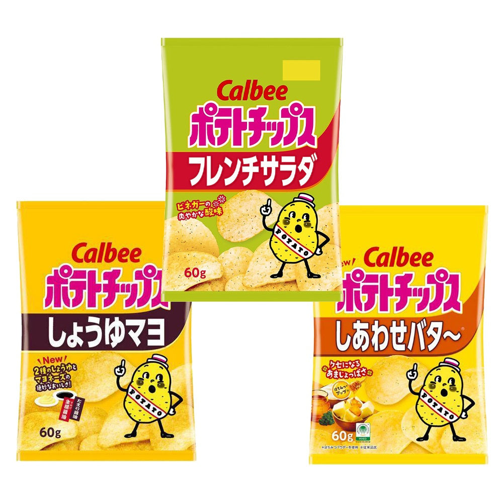 Calbee Potato Chips French Salad/Soy Sauce Mayonnaise/Happy Butter~