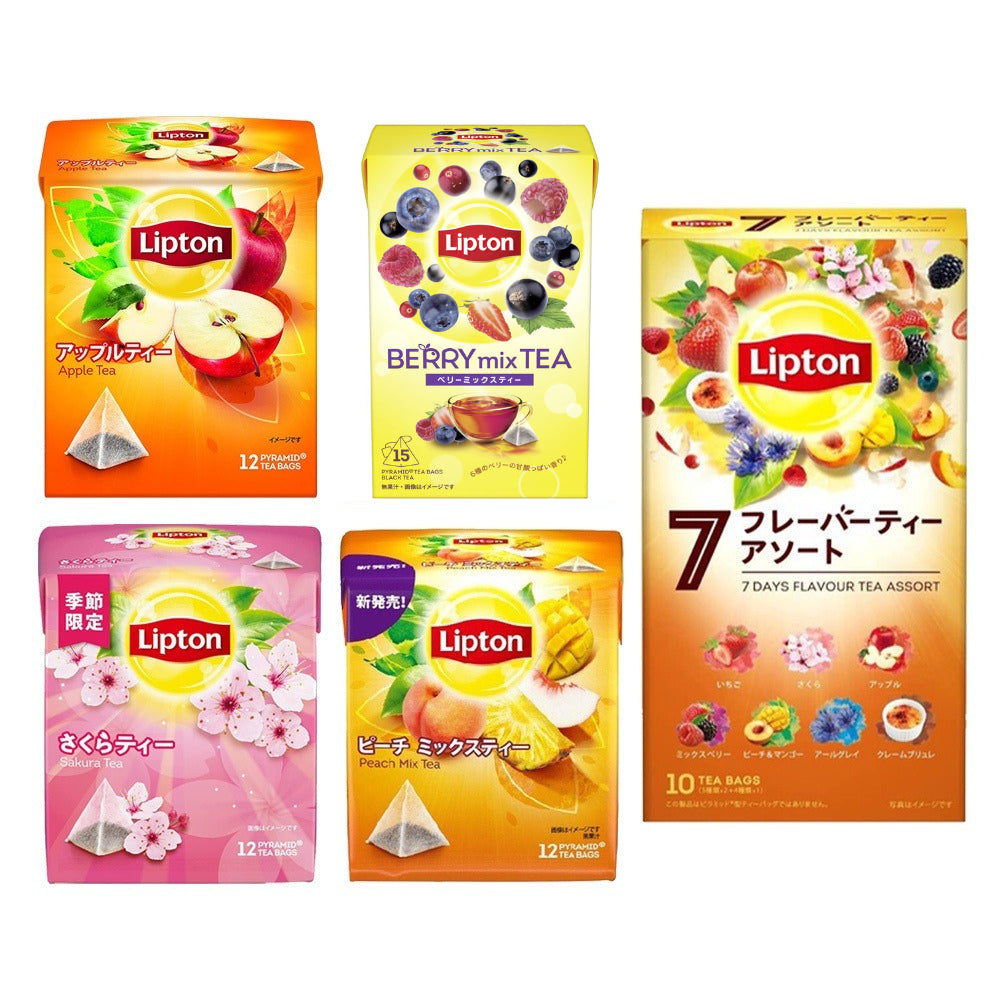 【Japan Limited】Lipton Black Tea Sakura Tea/Peach Mix Tea/Apple Tea/Mixed Berry Tea/Assortment pack