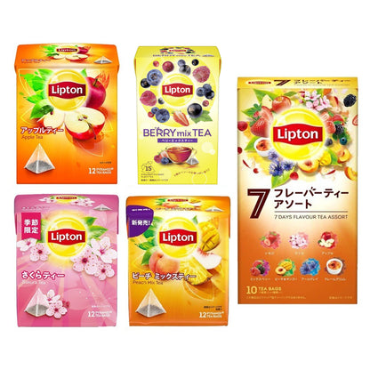 【Japan Limited】Lipton Black Tea Sakura Tea/Peach Mix Tea/Apple Tea/Mixed Berry Tea/Assortment pack