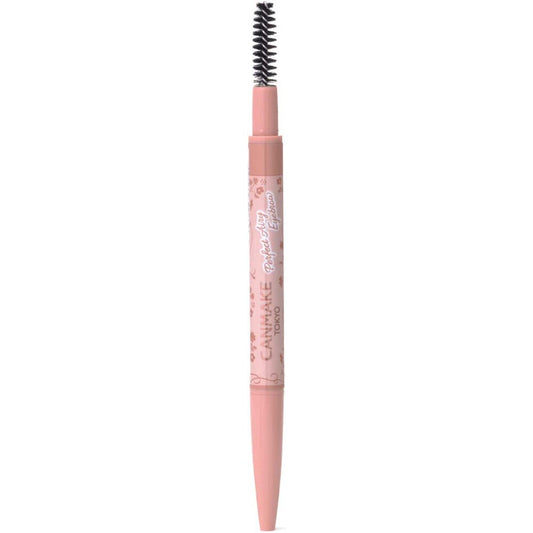 ［In stock］ CANMAKE Perfect Airy Eyebrow ( 04 Milk Tea Brown ) With Brush Retractable Elliptical Core